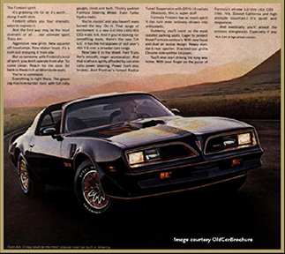 Pontiac dealer catalog page for the 1977 SE Trans Am